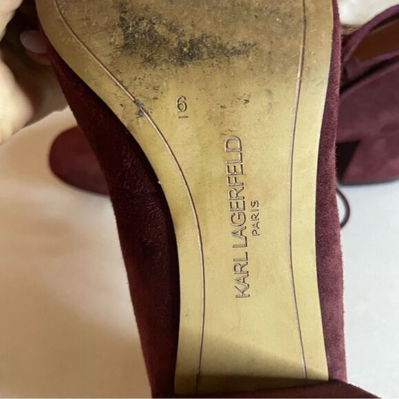 Karl Lagerfeld Charlie Suede Garnet Lace Up Pump - Picture 6 of 8